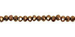 Metallic Antique Bronze Crystal Faceted Rondelle 4mm
