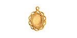 Stampt Antique Gold (plated) Open Weave Oval Setting 6x8mm