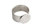 Nunn Design Antique Silver (plated) Small Circle Adjustable Ring 13mm
