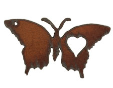 The Lipstick Ranch Rusted Iron Love Butterfly Pendant 37x70mm