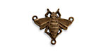 Vintaj Natural Brass Queen Bee Connector 18x20mm