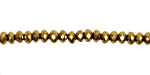 Metallic Antique Gold Crystal Faceted Rondelle 4mm