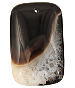 Black & White Agate Rectangle Pendant 35x55mm