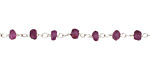 Amethyst Faceted Rondelle Silver (plated) Bead Chain