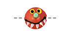 Grace Lampwork Pumpkin Face 15mm