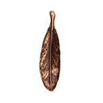 Ezel Findings Antique Copper Blue Jack Oak Leaf Pendant 11x40mm