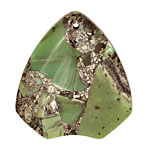 Chrysoprase & Pyrite Arrowhead Pendant 40x45mm