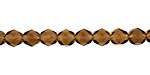 Czech Fire Polished Glass Smoky Topaz Round 6mm