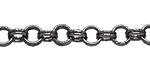 Gunmetal (plated) Every Other Etched Link Double Cable Chain