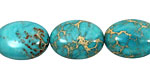 Ocean Blue Impression Jasper Puff Oval 18x13mm
