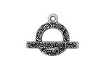 TierraCast Antique Silver (plated) Spiral Toggle Clasp 16x20, 25mm bar