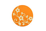 Lillypilly Orange Floral Vine Anodized Aluminum Disc 25mm, 24 gauge