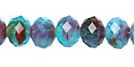 Rhubarb & Blueberry Pie Crystal Faceted Rondelle 8mm