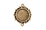 Nunn Design Antique Gold (plated) Mini Ornate Circle Bezel Link 25x19mm