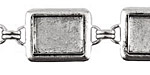 Nunn Design Antique Silver (plated) Large Rectangle Bezel Bracelet 16x12mm