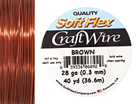 Soft Flex Brown Craft Wire 28 gauge, 40 yards