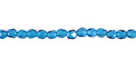 Czech Fire Polished Glass Capri Blue Round 3mm