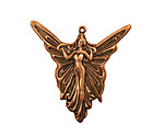 Stampt Antique Copper (plated) Madame Butterfly Pendant 30x30mm