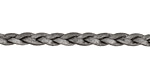 Grey (metallic) Flat Braided Leather Cord 5mm