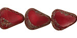 Czech Glass Oxblood Stone Picasso Chunky Table Cut Nugget 19x16mm