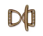 TierraCast Antique Brass (plated) 5 Hole D Ring Set 15x20mm, 30mm bar