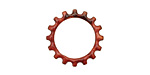 C-Koop Enameled Metal Ruby Red Open Gear 19mm