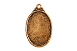 Nunn Design Antique Gold (plated) Ornate Flat Oval Tag 17x29mm