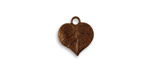 Vintaj Artisan Copper Teensie Nouveau Leaf Charm 12x13mm