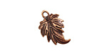 Ezel Findings Antique Copper Lombardy Leaf Pendant 12x19mm