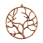 Ezel Findings Antique Copper Circle Tree Branch Pendant 38x42mm