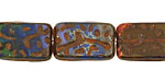 Czech Glass Denim Dreams Groovy Rectangle 18x12mm