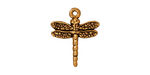 TierraCast Antique Gold (plated) Dragonfly Charm 16x19mm