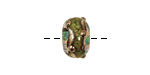 Grace Lampwork Ocean Blue w/ Silver Foil Rondelle 9x14mm