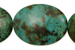African Turquoise Flat Oval 40x30mm