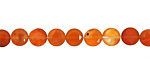 Carnelian (natural-orange) Faceted Puff Coin 5-6mm