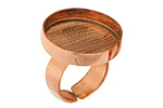 Copper Adjustable Ring Circle Bezel 23mm