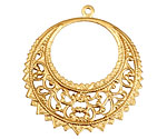Brass Filigree Gypsy Hoop 37x40mm