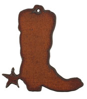 The Lipstick Ranch Rusted Iron Large Cowboy Boot Pendant 55x59mm