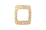 TierraCast Gold (plated) Drilled Hammertone Rectangle Ring 21x18mm