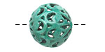 Painting with Fire Torch Fired Enamel Aqua Blue/Water Blue Arabesque Round 20mm