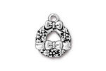 TierraCast Antique Silver (plated) Wreath & Bow Toggle Clasp 16x20mm, 16x4mm bar