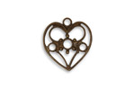 Vintaj Natural Brass Delicate Heart Charm 18x20mm