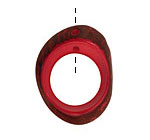 Tagua Nut Red Open Slice 33-45x24-36mm