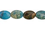 Turquoise Impression Jasper Flat Oval 14x10mm