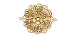 Brass Double Filigree Flower Link 26x21mm