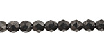 Czech Fire Polished Glass Hematite Round 6mm