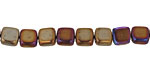 Czech Glass Iris Brown 2-Hole Tile 6mm