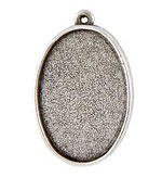 Nunn Design Antique Silver (plated) Grande Oval Bezel Pendant 44x28mm