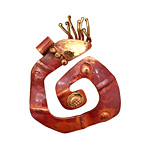 Patricia Healey Copper Large Sprial w/ Flames Pendant 32x36mm