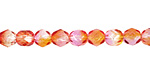Czech Fire Polished Glass Dual Coated Fuschia/Cantaloupe Round 6mm